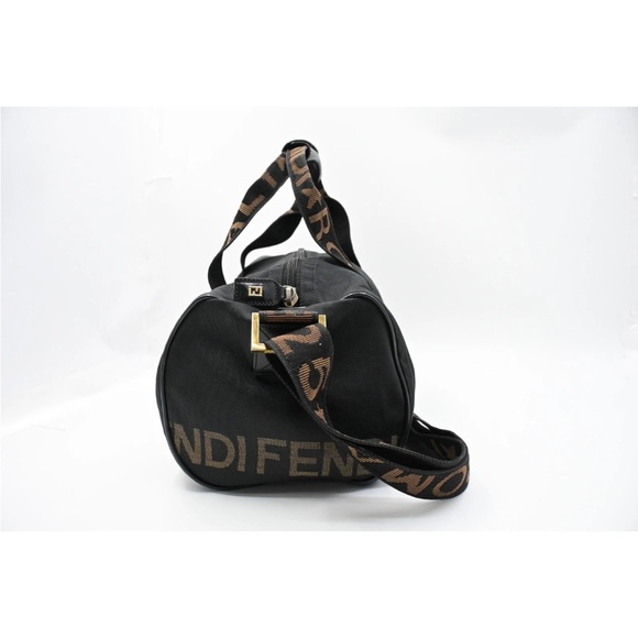 Fendi Black & Brown Canvas / Leather Medium Size Duffle Tote W / Pouch - Picture 3 of 13